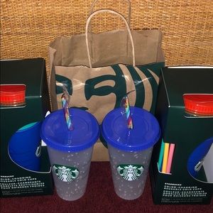 2 Starbucks color changing cups & 2 confet…